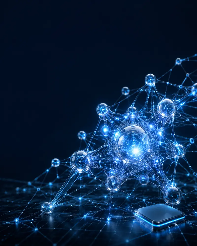 Profesionales analizando información con una interfaz de inteligencia artificial